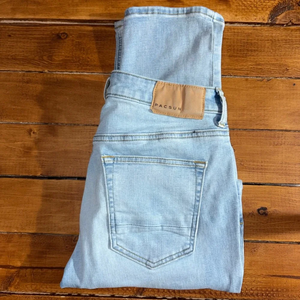 PacSun Slim Jeans Mens 30x32‎ Light Blue Stretch Denim Casual Preppy